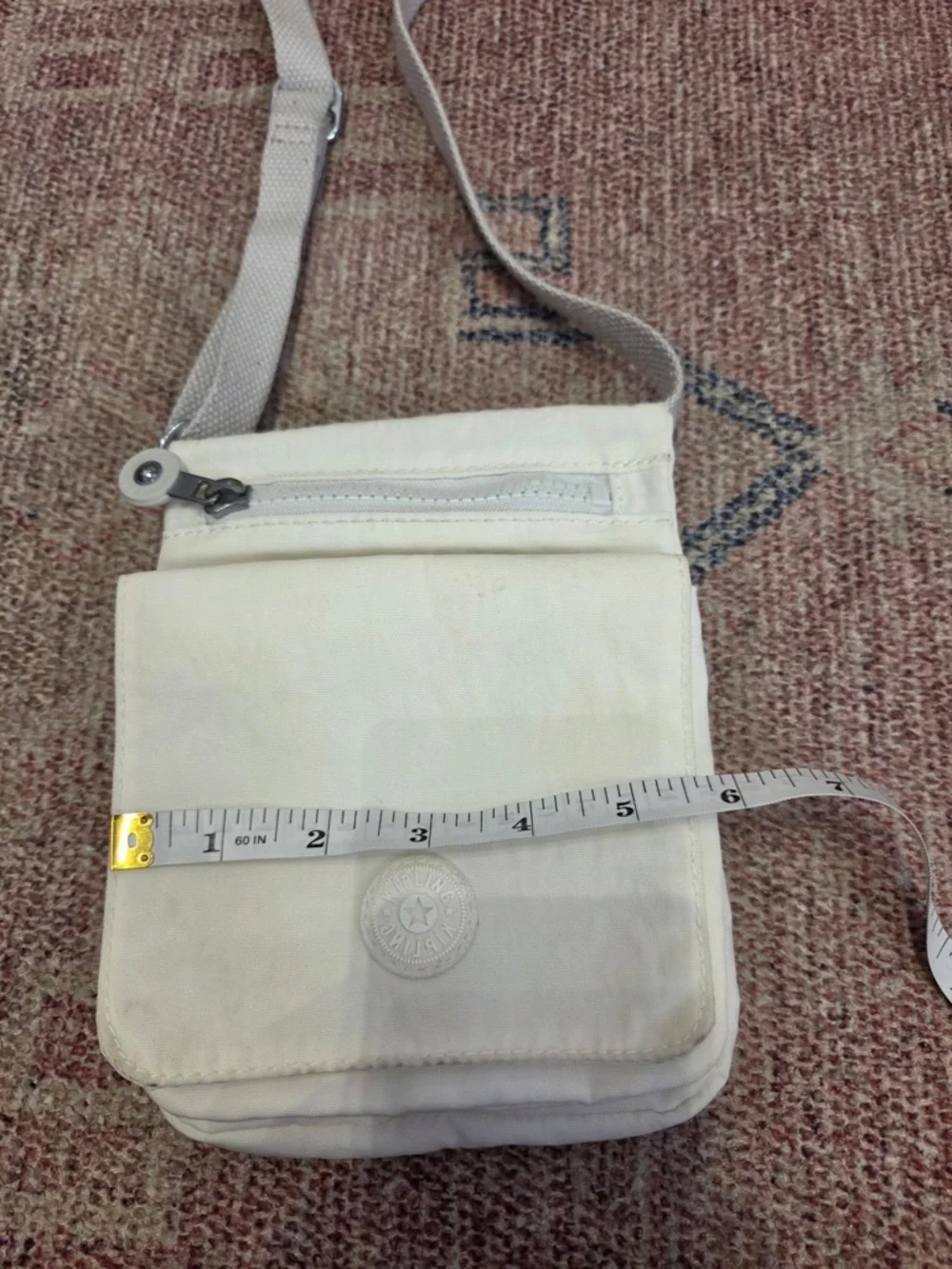 Kipling New Eldorado Mini Crossbody Bag, a lightweight nylon travel bag white